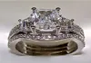 Vintage 3ct gouden bruiloft 10K diamanten verlovingsring sets 925 sterling zilver Lab Bijou band voor witte ringen dames heren sieraden Kkp1920514