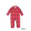 Rompers Plaid Print Chirtpants 2 قطعة بدلة طفل الكلب عيد الميلاد تبدو بيجاما عيد الميلاد مطابقة الملابس 2023 231212