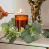 Kwiaty dekoracyjne pierścień zielony wieniec symulacja liści drzwi Ozdobicie wiszące festiwal girlandy masowe świece
