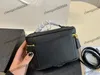 Retro Ayna Kalite Tasarımcıları Mini Güzellik Kılıf Çantaları 18cm Bayan Siyah Çanta Lüks Gerçek Deri Tutamak Çanta Debriyajı Çapraz Omuz Kayışı Çanta Pra
