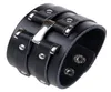 Trendy Punk Rock Armbanden Mannelijke Vrouwelijke Persoonlijkheid Hip Hop Stijl Accessoires PLB011 Zwart Leer Geweven Polsband Sieraden8495905