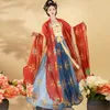 Этническая одежда, оригинальная женская юбка Hanfu в стиле династии Тан, Hezi, рубашка с большим рукавом, стильная вышивка, древняя S 231212