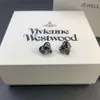 Designer Viviene Westwood Ny Viviennewestwood Empress Dowager Xis Colorful Lacquer Love Moon Saturnörhängen Kvinnlig minoritetsdesign Mini Planet Earrings and EA