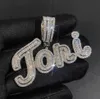 TopBling AZ Custom Signature Letters Name Pendant Necklace Bling T Cubic Zircon Hip Hop 18k Real Gold Plated Jewelry4017364