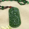 Xinjiang Tian Jade Jade Draak Hanger Spinazie Groene Dierenriem Draak Hanger Draak Jade Hanger Ketting2587