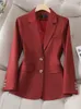 Abiti da donna Blazer Manica lunga Autunno Inverno Donna Blazer Giacca da donna Nero Cachi Rosso Verde Monopetto Abbigliamento da lavoro femminile Cappotto formale 231213