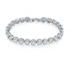 Fashion Brands Designer Round Cut CZ Stone Bracelet for Women Classical Tennis Bracelet & Bangle Jewelery Gift229Z