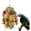 Andra fågelförsörjningar papegoja tugga leksak färgglada naturliga trä rotting bollpusselbur klättring för cockatiels macaw medium fåglar