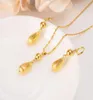 Perline allungate Orecchini pendenti Set di gioielli Set di collane classiche 22 K 24 K Baht tailandese placcato oro giallo Regali pregiati6831951