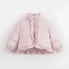Abrigo de plumón MARCJANIE para niñas, chaqueta cálida gruesa con cuello levantado de encaje para niños para invierno 232105