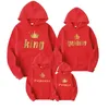 Aile Eşleşen Kıyafetler Lover Tracksuit Kral Kraliçe Baskı Giysileri Baba Mom Kızı Oğul Pullover Parenchild Kıyafet Sweatshirt 231212