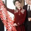 Ethnische Kleidung Burgunderrotes Vintage-Kleid, chinesischer traditioneller Stehkragen, verbessertes Cheongsam, sexy elegante Partykleider für Damen, Hochzeit