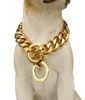 1626quot Dog Pet Collar Safety Antilost Silver Chain Halsband Curb Cuba Link 316L rostfritt stål smycken hundförsörjning hoose4293591