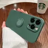 Luxury Liquid Silicone Magnetic Cases For iPhone15 14 13 12 11 Pro Max 14Plus Soft Covers With Ring Holder