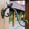 2 Pieces Wrough Iron Bird Bracket Wall Mounted Hook Hanger for Garden Plant Flower Basket Pot Birdcage Lantern Hanging Item Antiqu277W