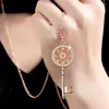Chains Zircon Key Necklace For Women Extended Collar Chain Spring Autumn Fashion Crystal Electroplated Pendant 2024