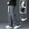 Calças masculinas homens velo cordão elástico cintura larga perna sweatpants com bolsos de pelúcia para outono inverno macio grosso casual esportes