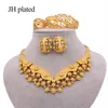 Set di gioielli di lusso per donne Dubai matrimonio color oro collana orecchini bracciale anello nuziale indiano Nigeria regali africani set 201296k