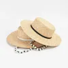 Breda brimhattar Bucket Women s Pearl Chain Sunshade Hat Fashion Sun Ladies Summer Beach Wholesale 231213