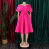 Casual Dresses 2023 Sexy Off Shoulder Shawl Dress Women Lace Up High Waist Wedding Banquet Chest Wrap Elegant Pink Party Swing Robe