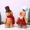 30CM Christmas Decoration Toys Cute Gingerbread Men Plushie Toy Chef Man Dress Decorate Wool Dwarf Doll Cartoon Soft Toy Home Decoration Kids Gift