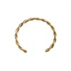 Bracelet Ins tendance manchette à breloque torsion Bracelets ouverture Bracelets pour femmes couleur or 316L fil d'acier inoxydable mince bijoux simples