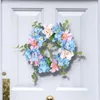Fleurs décoratives accrocheuses décor de vacances couronne d'hortensia vibrante pour décoration murale de porte fausse fleur avec détail mariage à la maison