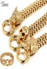 Link Chain Tiasri 12mm Fashion Animal Design Gothic Armband för män Guldfärg Högkvalitativ rostfritt stål Figaro Weave Texture8518098