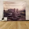 Tapestries Indian Buddha Statue Meditation Tapestry Religious Belief Buddha Zen Tapestry Wall Hanging for Bedroom Dorm Living Room Decor