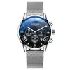 NYHET MÄNNSVARNING NATT GLOW Fake Three Eyes Men's Quartz Watch Korean Edition Trendy Men's Watch