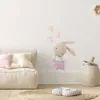 아이들을위한 사랑스러운 만화 웃는 토끼 벽 스티커 방 풍내 풍선 토끼 벽 데칼 홈 장식
