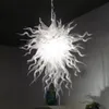 Lamp Pure White Color Hand Blown Glass Lights Crystal Chandeliers 32 Inches CE UL LED Decor Home Lamps Chandelier Lighting218v