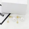 Studörhängen S925 Silver Needle Women Two Wearing Method Plated 14k Gold Pearl Romantic Light Luxury Earring Fashion Jewelry