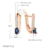 Dangle Earrings Kinel Luxury 585 Rose Gold Color Silver Plated For Women Blue Natural Stone Vintage Bride Wedding Daily Fine Jewelry