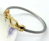 Twocolor Titanium Steel Bracelet Hooks Fashion Jewelry Infinity Love Charm Bracelets Bangles for Women Q0722171f7210659
