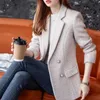 Womens Suits Blazers 2023 Women Jacket Spring Fashion Double Breasted Tweed Blazer Coat Vintage Long Sleeve Female Outerwear Chic Top 231213