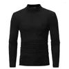 Men's Suits A2626 Collar Fashion Thermal Underwear Men Mock Neck Basic T-shirt Blouse Pullover Long Sleeve Top