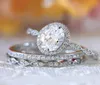 Luxury fashion 925 standard silver white diamond female Ring Engagement Wedding Bride princess love ring size 6104099105