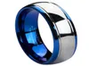 8mm wolfraamcarbide ring blauwe trouwringen zilveren koepel paar ringen voor liefhebbers mode-sieraden5947414