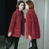 Women's Fur Red 2023 Autumn And Winter Sheep Shearing Coat Mid-length Large Size One Lamb Wool Women Fashion