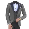 Ternos masculinos blazers 2023 masculino 3 peças para feito sob encomenda do noivo padrinhos smoking terno de casamento terno masculinojaquetacalça colete y231212