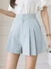 Damenshorts Guilantu Hohe Taille Lässige Frauen Ankunft 2023 Sommer Koreanischer Stil Einfarbig Allgleiches Damen Elegante kurze Hosen