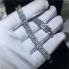 Choucong Classic White Gold Filled Flower Armband 5A Zircon CZ Silver Colors Wedding Armband för kvinnor Fashion Jewerly6747531