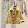 Женские брюки из двух предметов, зимние теплые комплекты из трех комплектов, женские толстые флисовые пальто из меха ягненка, вязаный свитер и шерстяные 231212