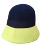 Berretti di lana in feltro giallo rosa patch cloche cappello a secchio per donne5498168
