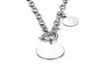 Персонализированное ожерелье из нержавеющей стали с гравировкой в форме диска, круглое круглое ожерелье с застежкой-переключателем7335779