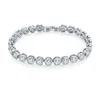 Fashion Brands Designer Round Cut CZ Stone Bracelet for Women Classical Tennis Bracelet & Bangle Jewelery Gift229Z