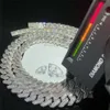 Aangepaste Hip Hop Sieraden 13mm 15mm 925 Zilver Ingelegd Vierkante Diamanten Moissanite Cubaanse Ketting