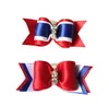 Ubrania dla psów 50pcs American Independence Day Pet Hair Bows Diamond for Small Dogs Pets 4 lipca akcesoria