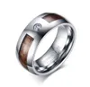 Wedding Rings Crystal Tungsten Carbide Ring Mens Wood Inlay Band Fashion Classic Jewelry4711763